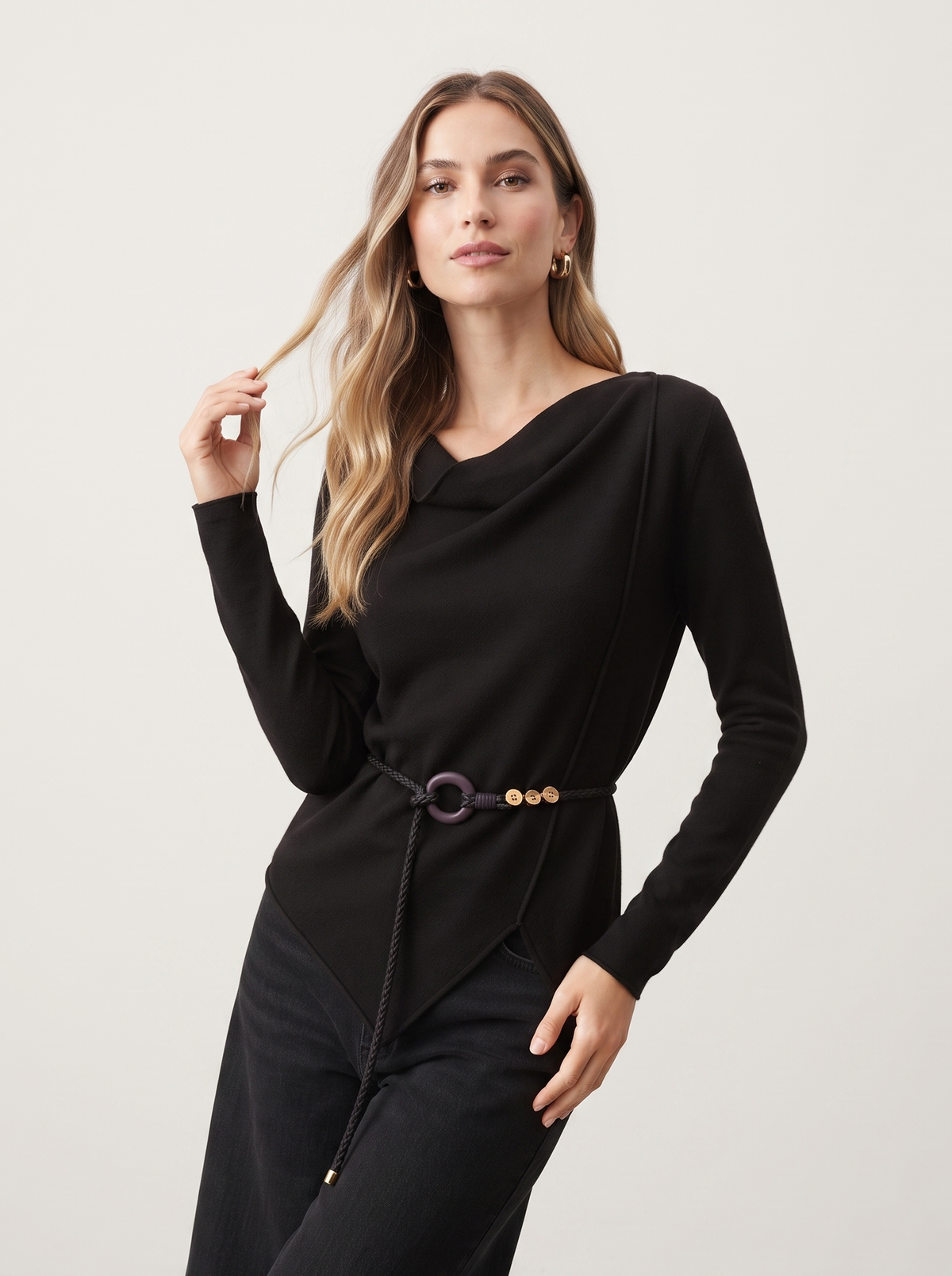 Haut asymétrique ceinturé