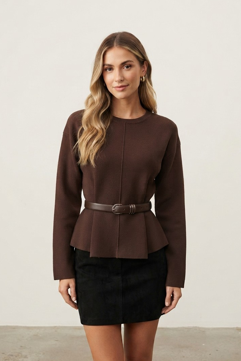 Pull Tricot Ceinturé