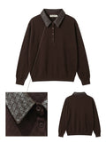 Pull polo cuir & maille