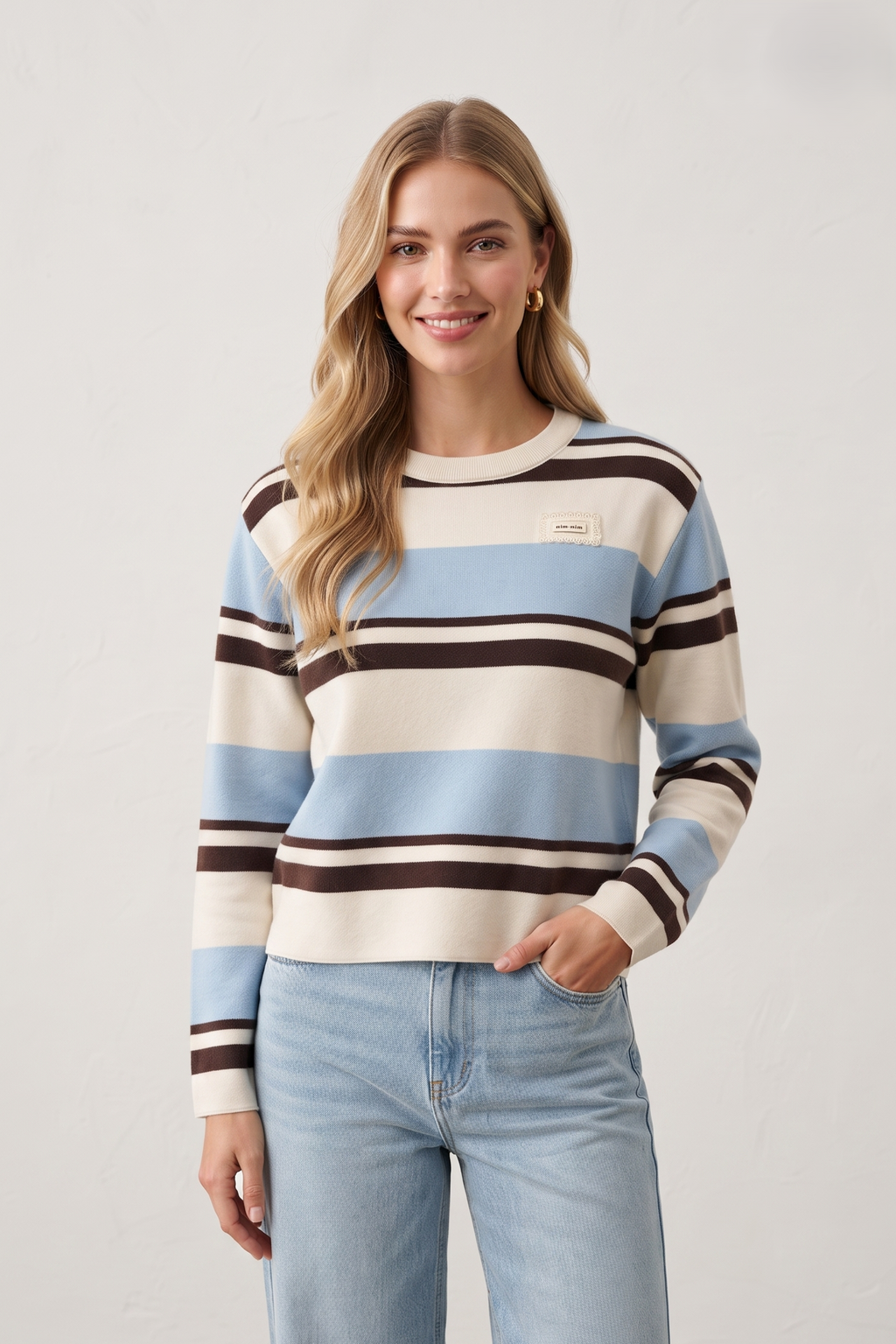 Pull en maille rayé