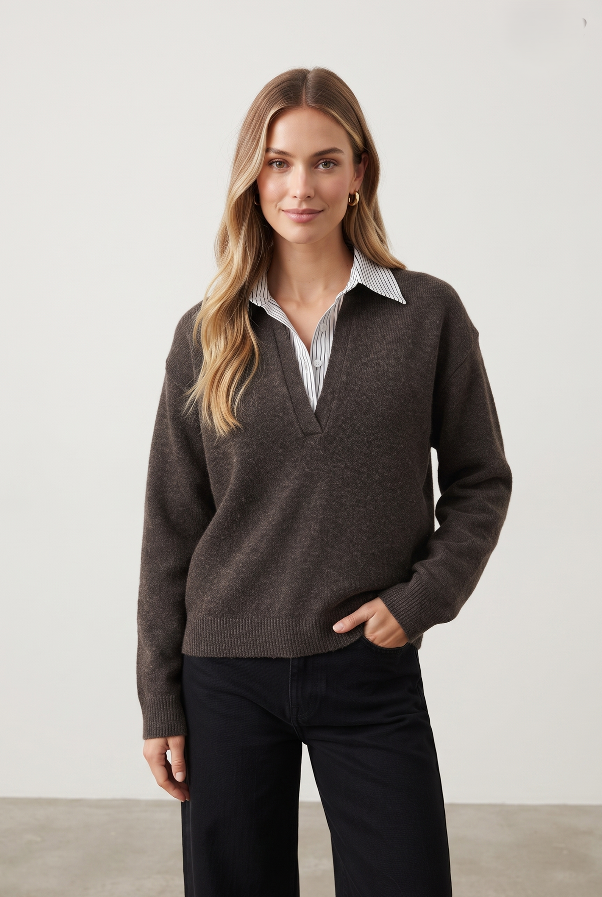 Pull col chemise