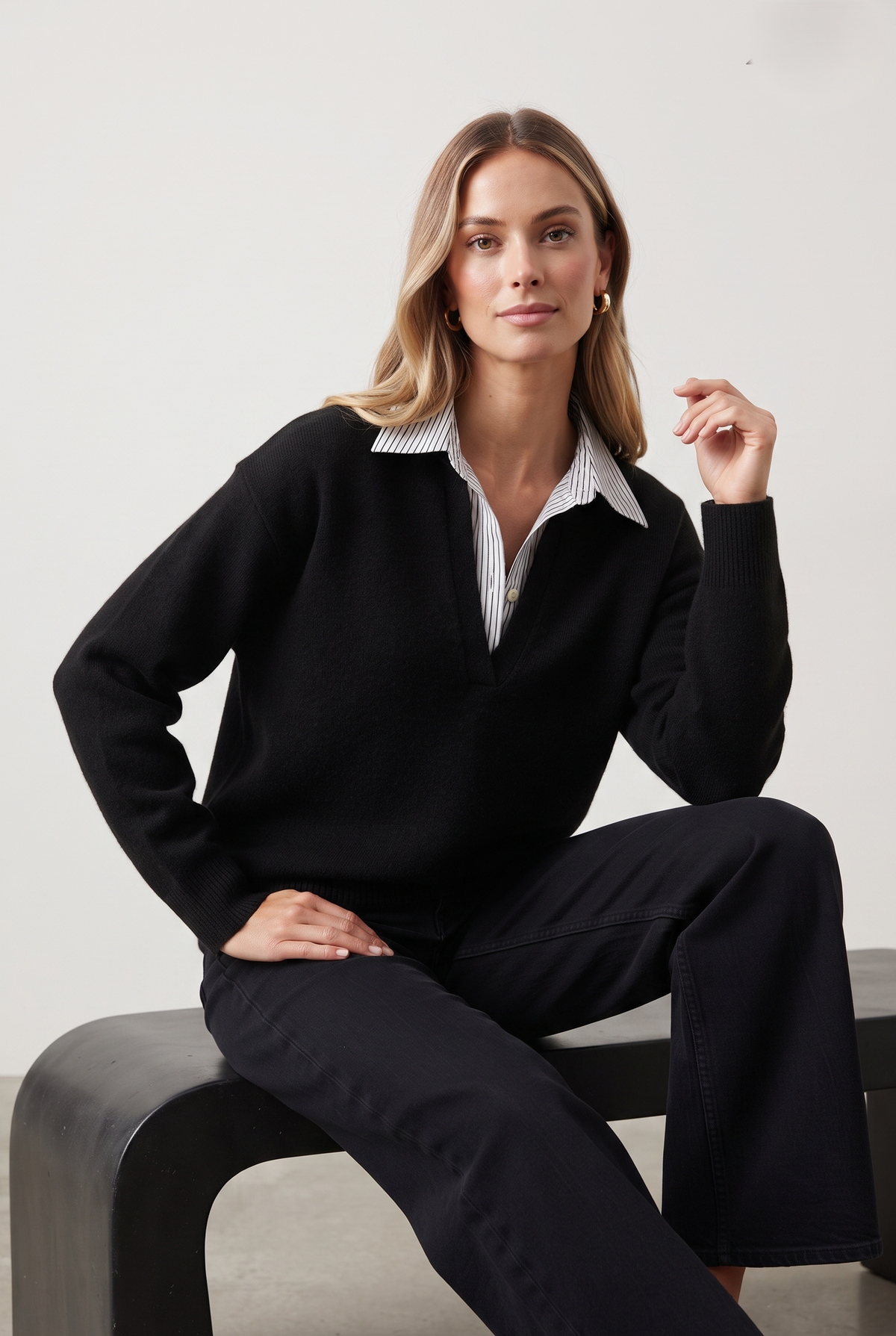 Pull col chemise