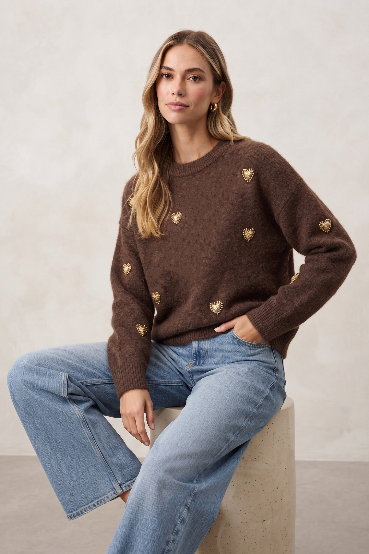 Pull Cœur Doré