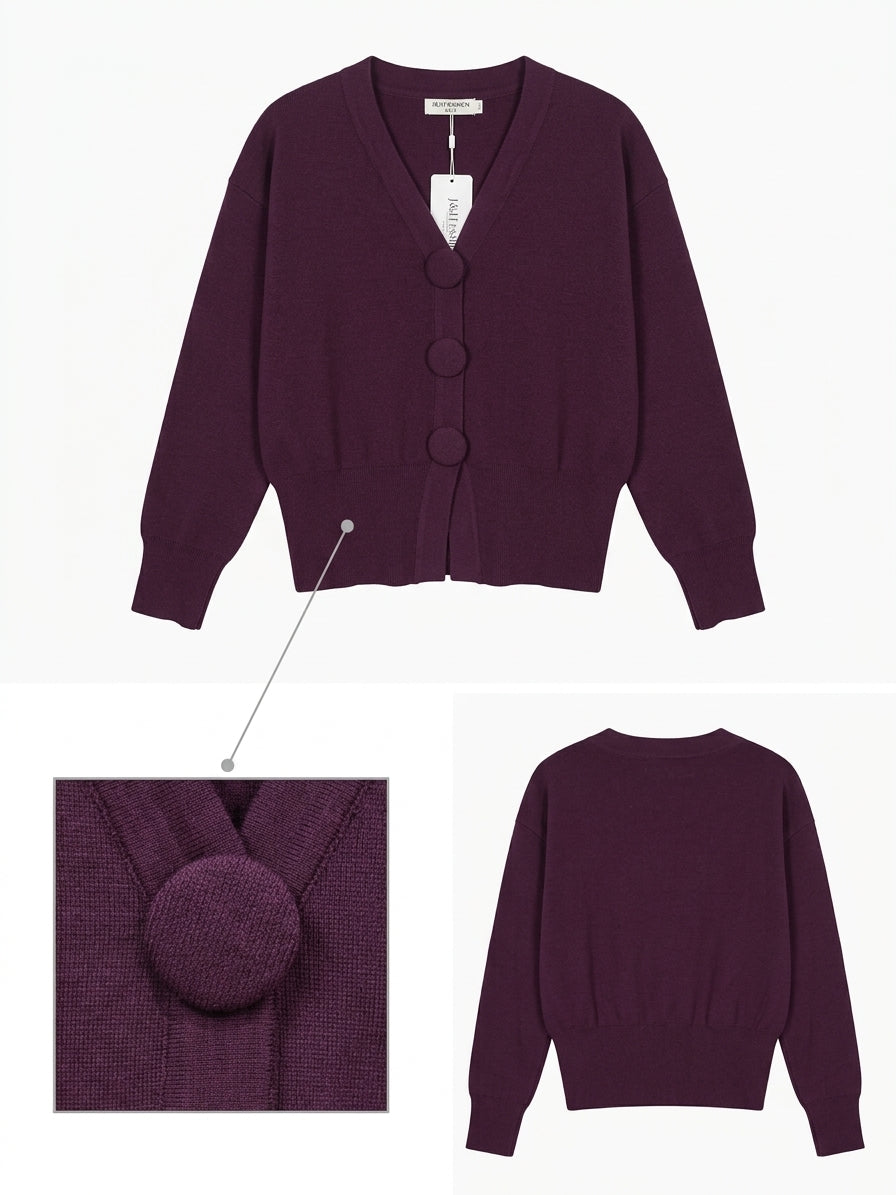 Gilet en maille à boutons et col V