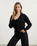 Gilet en maille à boutons et col V