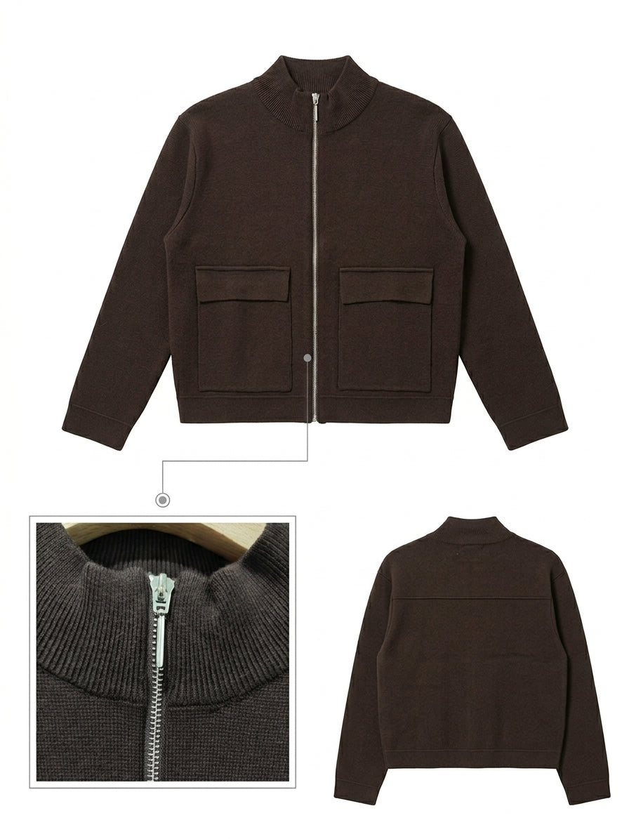 Gilet zippé col montant