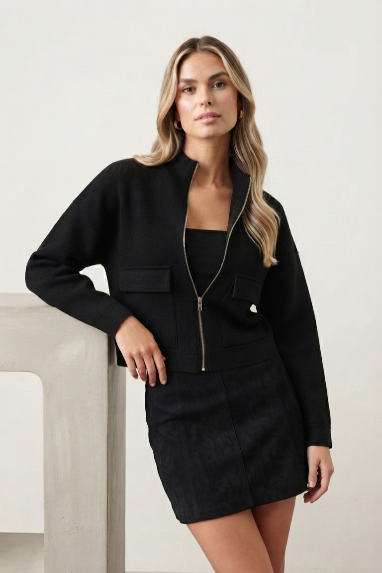 Gilet zippé col montant