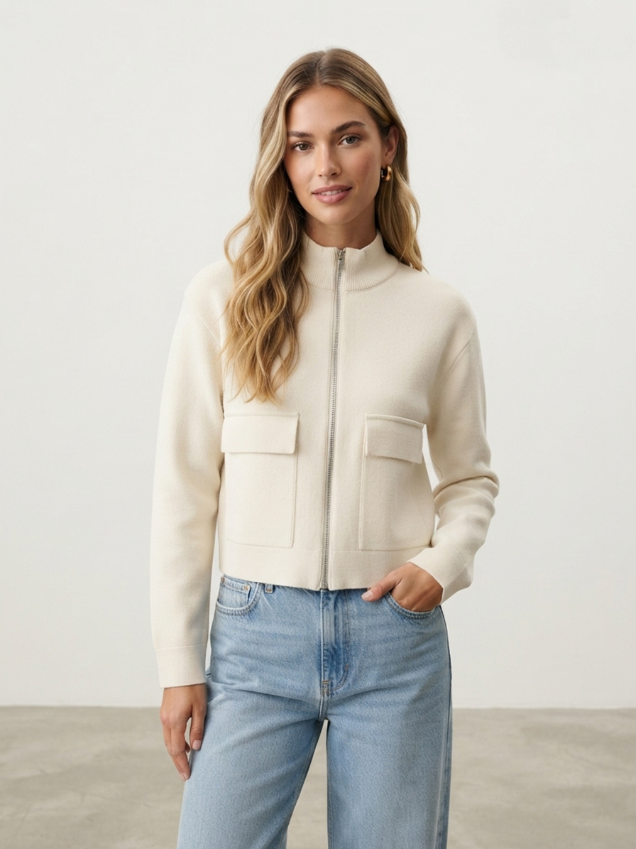 Gilet zippé col montant