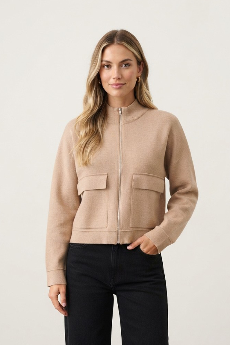 Gilet zippé col montant