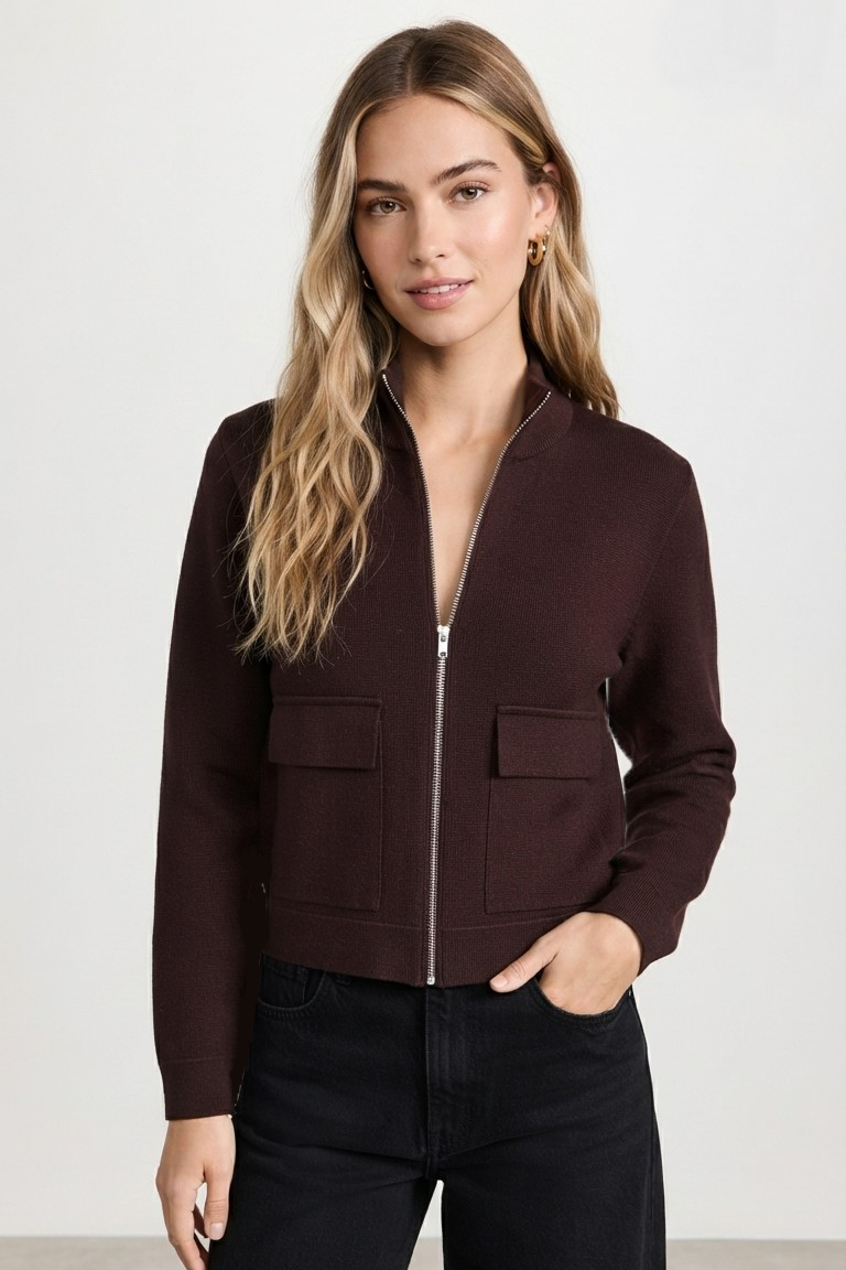 Gilet zippé col montant