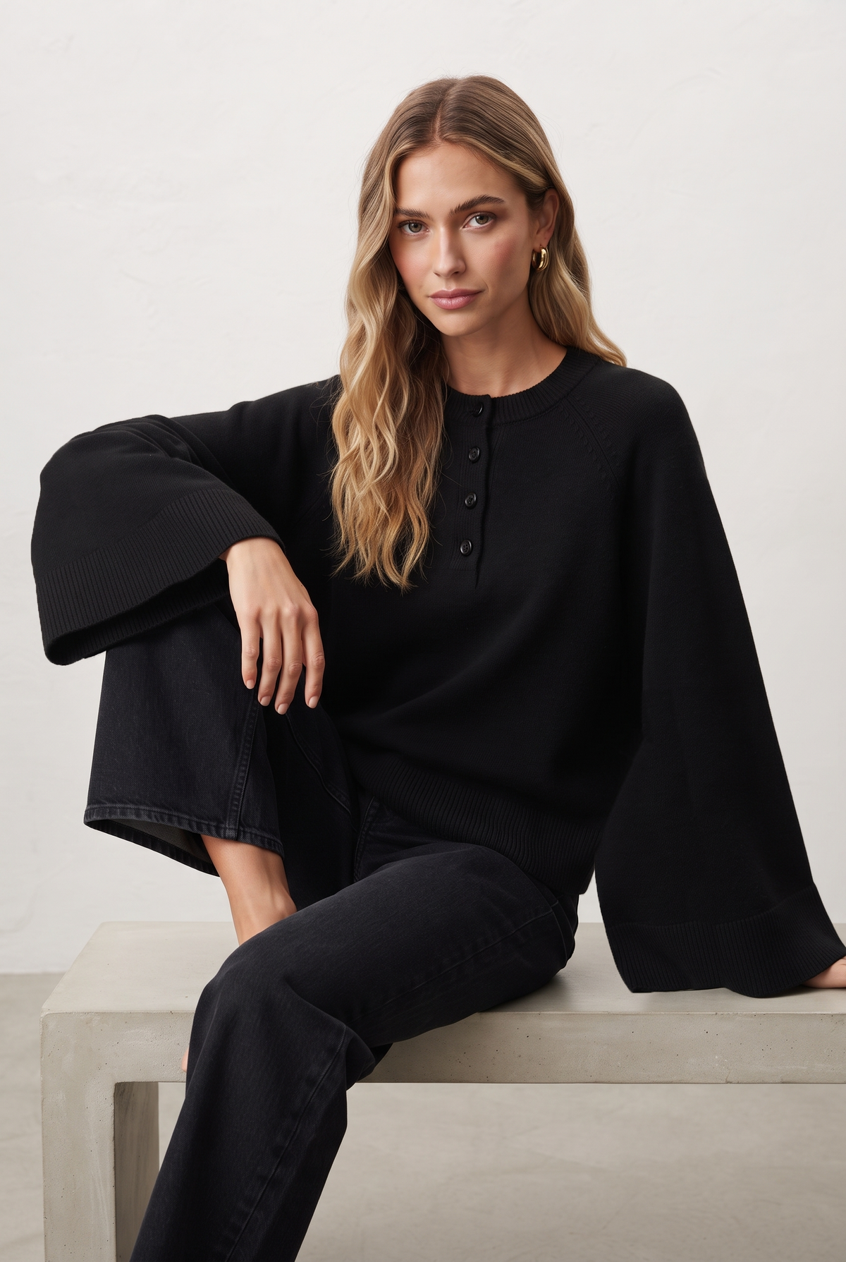 Pull Mailles Manteau Raglan