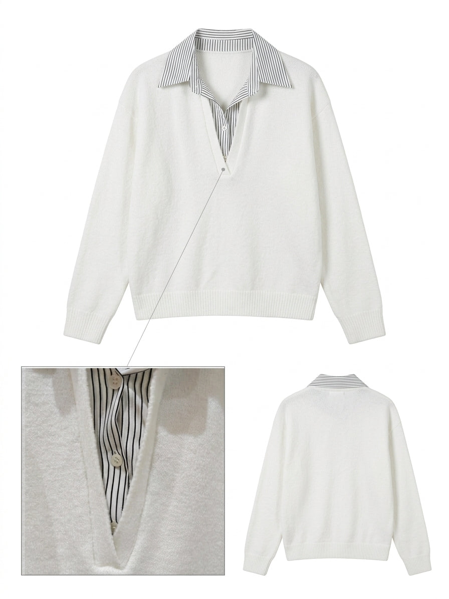 Pull col chemise
