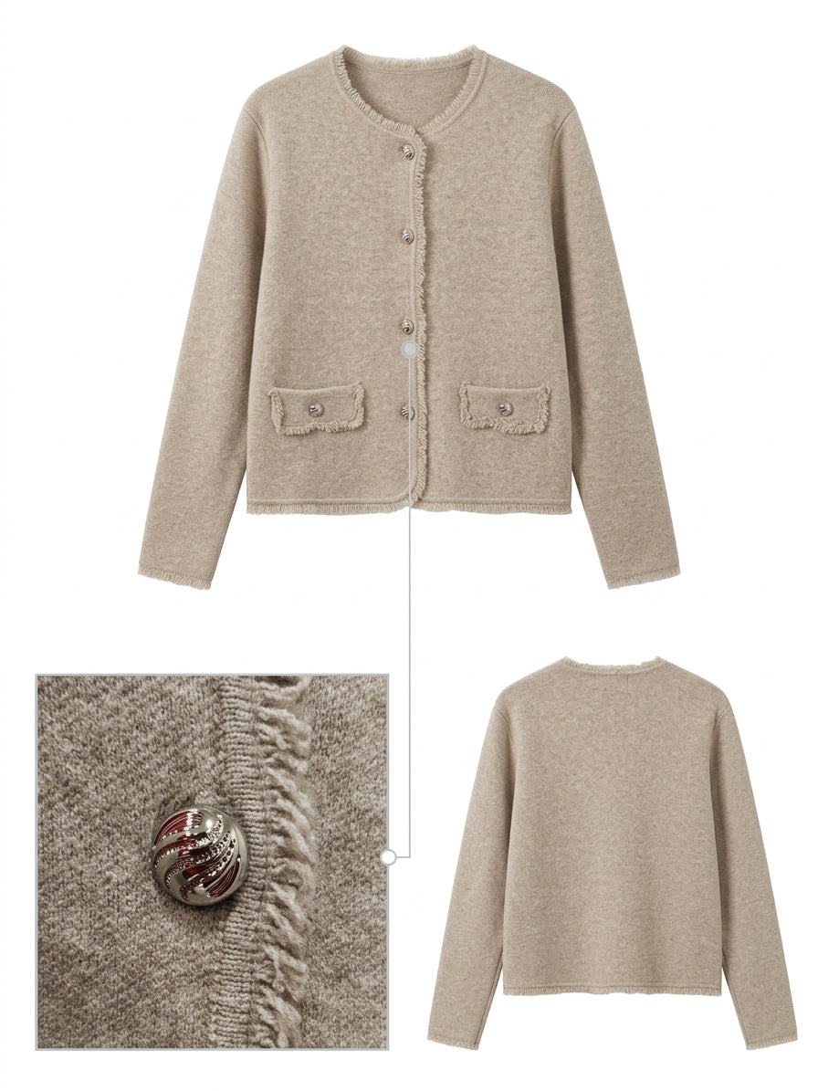 Gilet boutonné effiloché