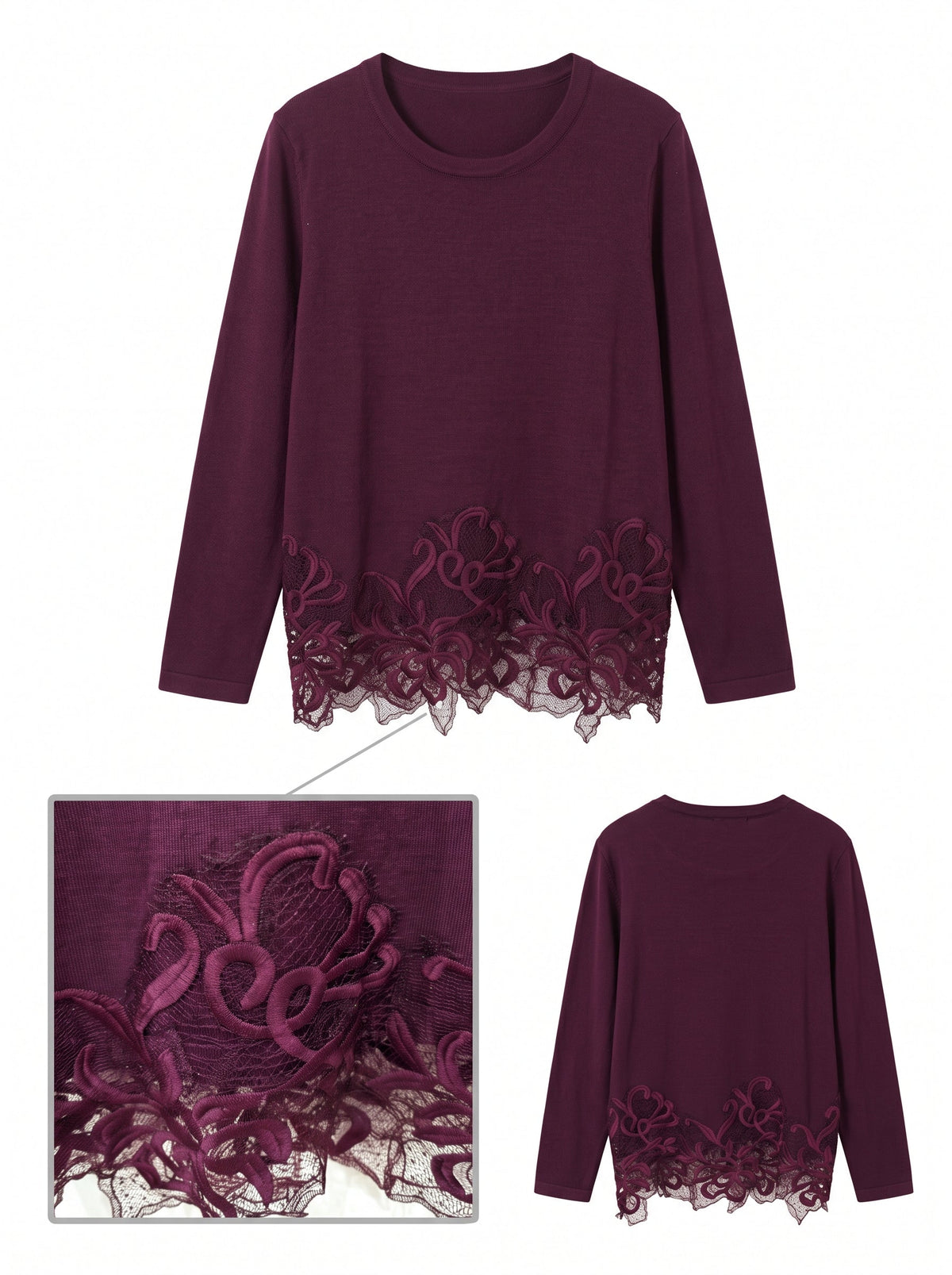 Pull maille dentelle