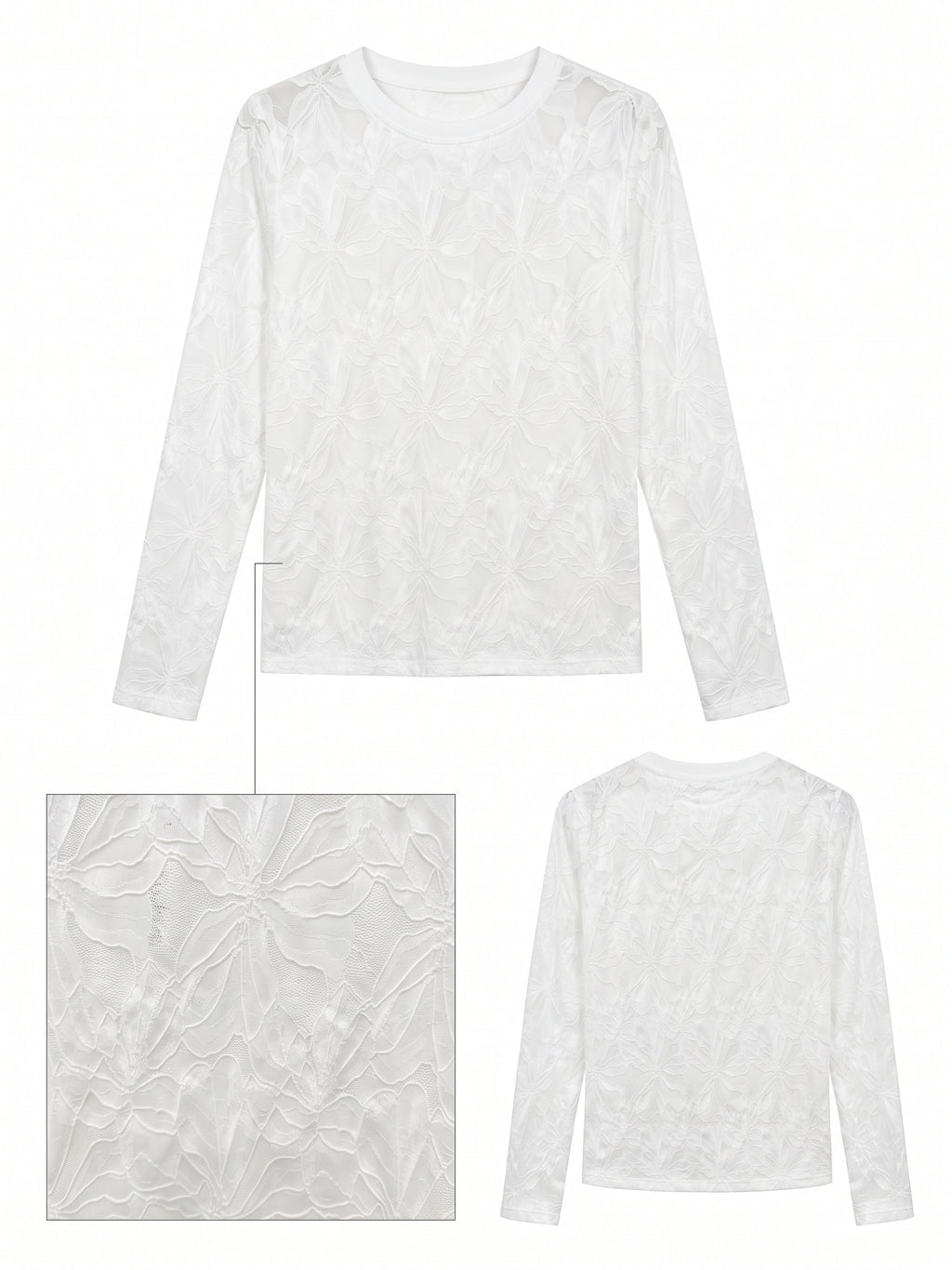 Haut dentelle motifs fleurs