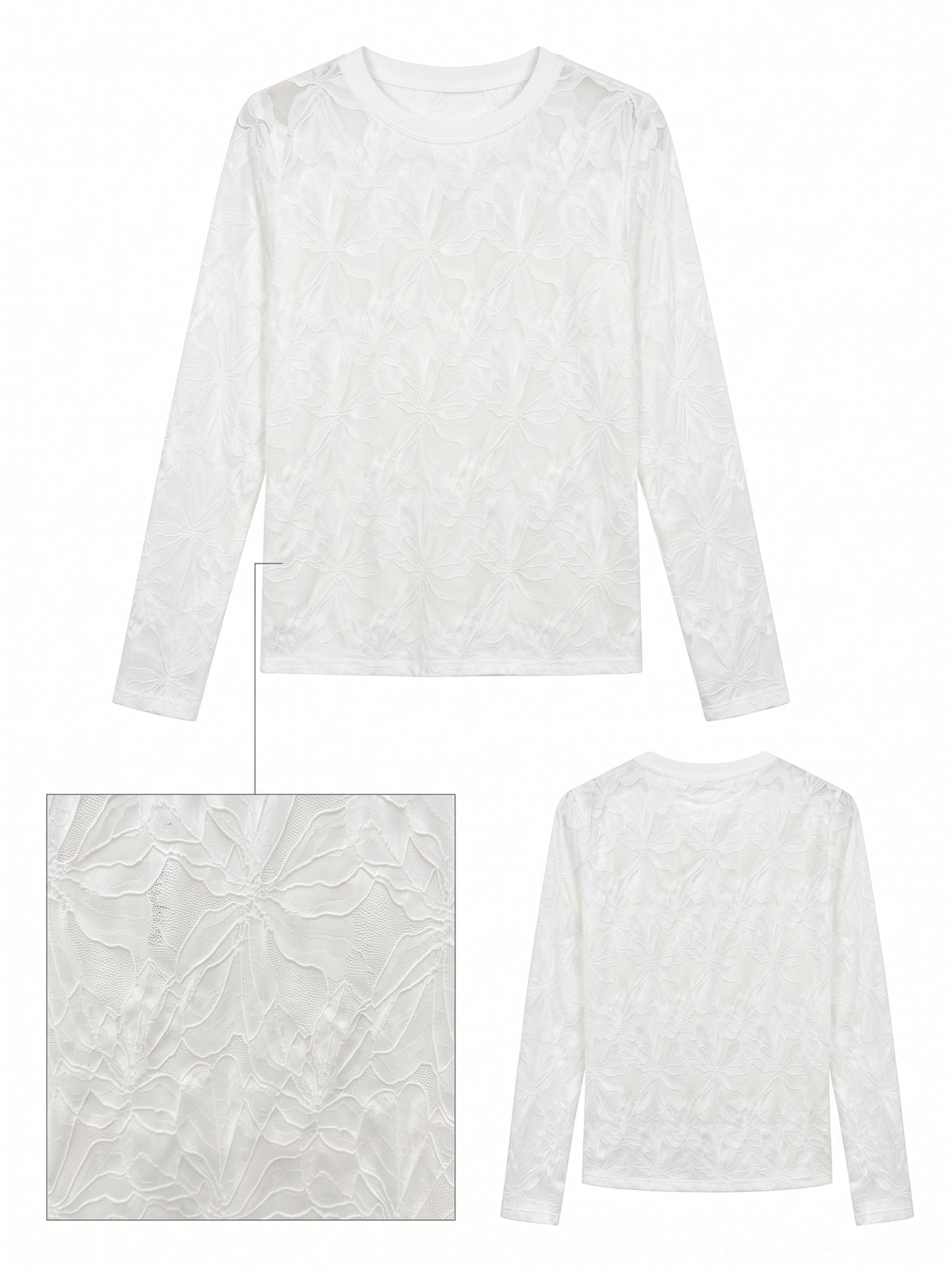 Haut dentelle motifs fleurs