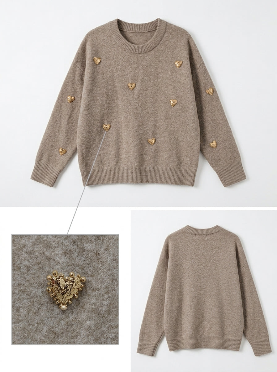Pull Cœur Doré